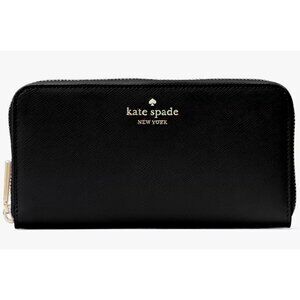 S Kate Spade Madison Large Continental Wallet Black Leather KI364NWT $239 Retail